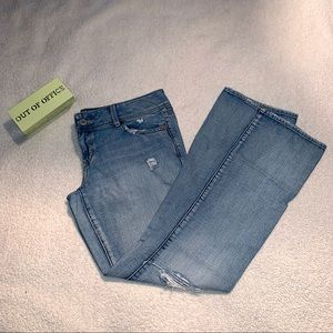 American Eagle | Slim Boot Jeans Medium Wash Ripped Jeans, Size 10R